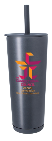 Astrid Recycled Stainless Steel Vacuum Tumbler - 24 oz. - Metallic black